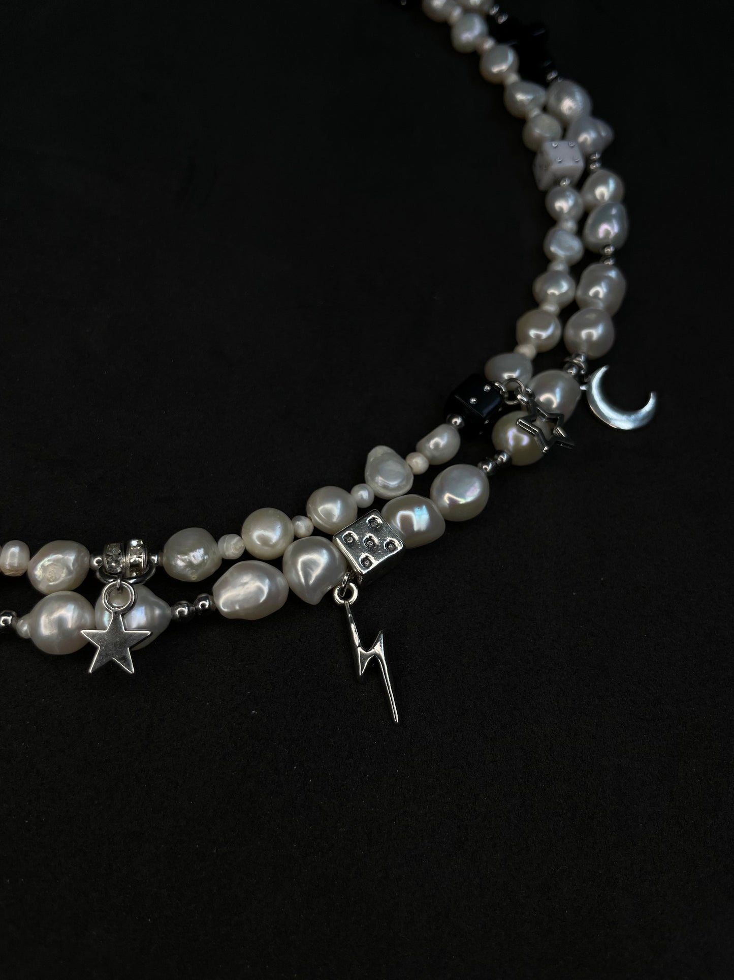 x2 Freshwater Pearl Necklaces (Celestial Charms) - White