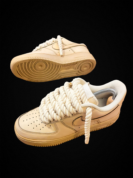 Rope Lace Air Force 1 Trainers - Coffee