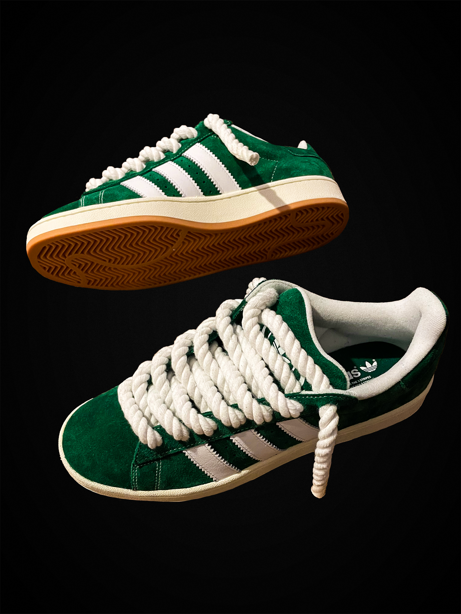 Rope Lace Adidas Campus 00s Trainers PICK COLOUR Green/White
