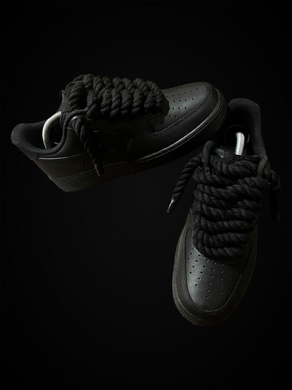 Rope Lace Air Force 1 Trainers - Black/Black