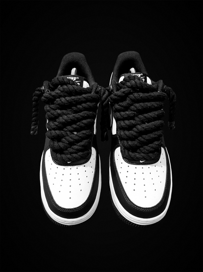 Rope Lace Air Force 1 Trainers - Black/White