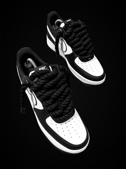Rope Lace Air Force 1 Trainers - Black/White