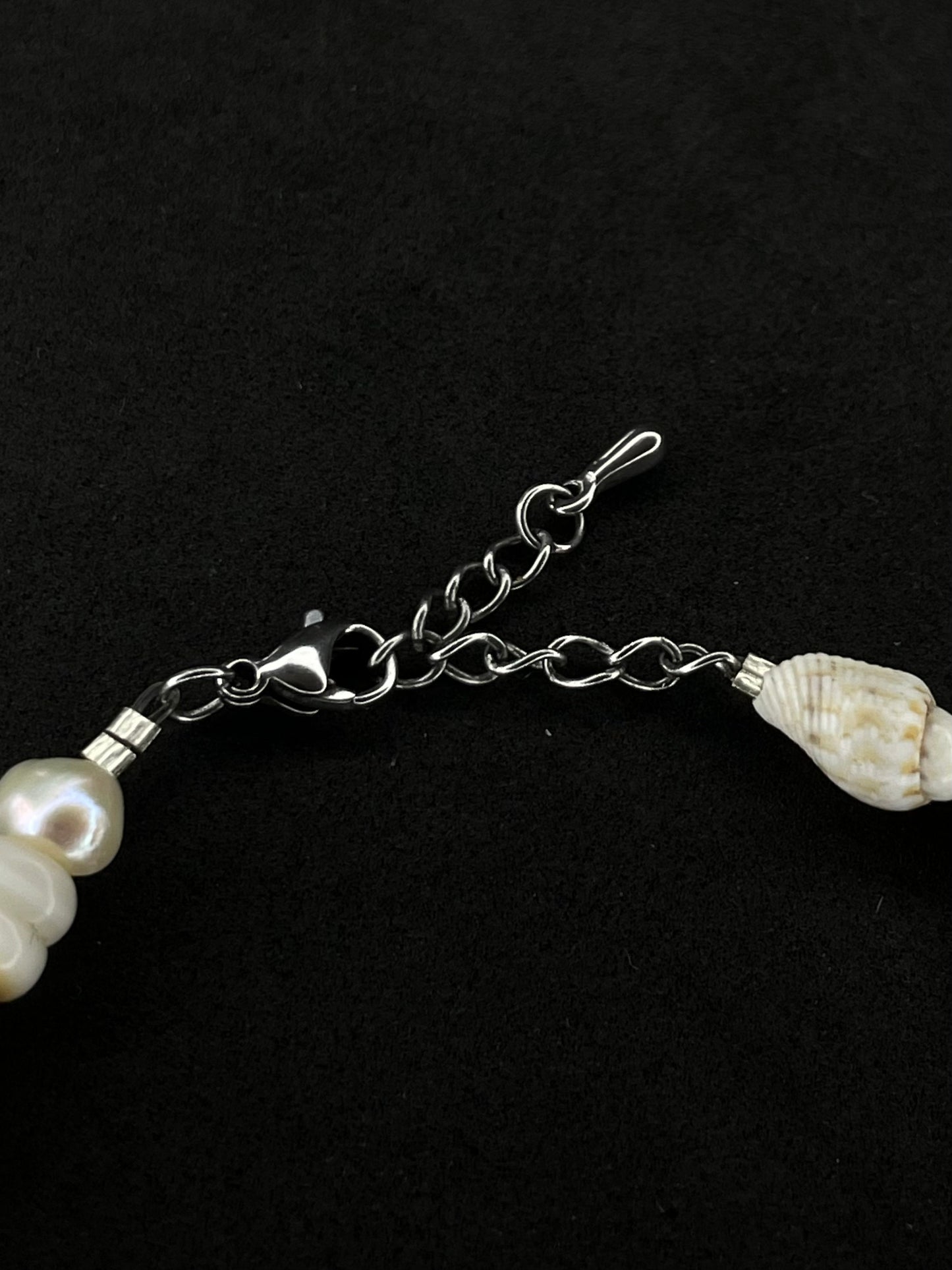 Shell Pearl Bracelet - White/Brown