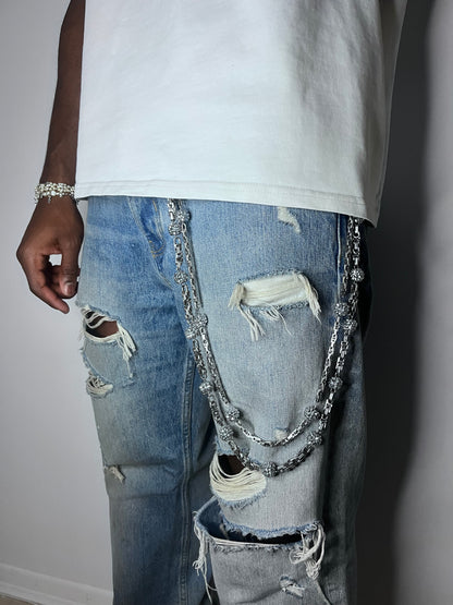 Crystal Balls Jeans Chains