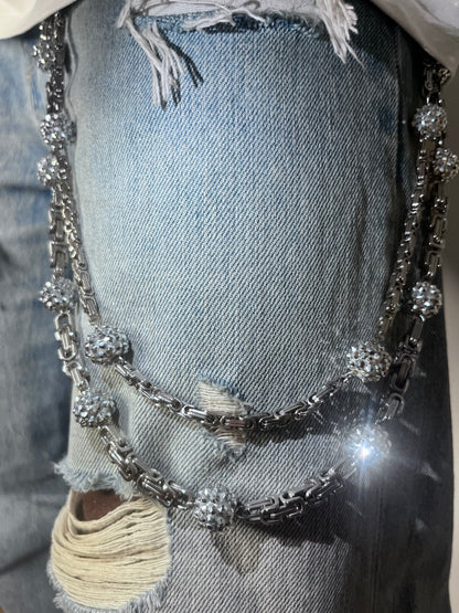 Crystal Balls Jeans Chains