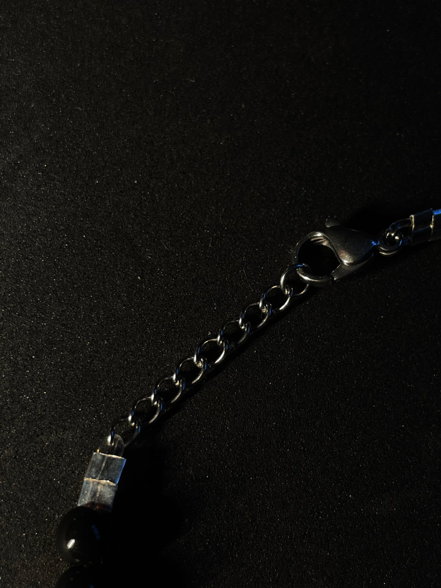 Cross Charms Black Bead Bracelet 2 - Black/Silver