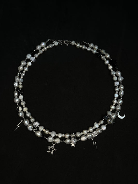 x2 Freshwater Pearl Necklaces (Celestial Charms) - White