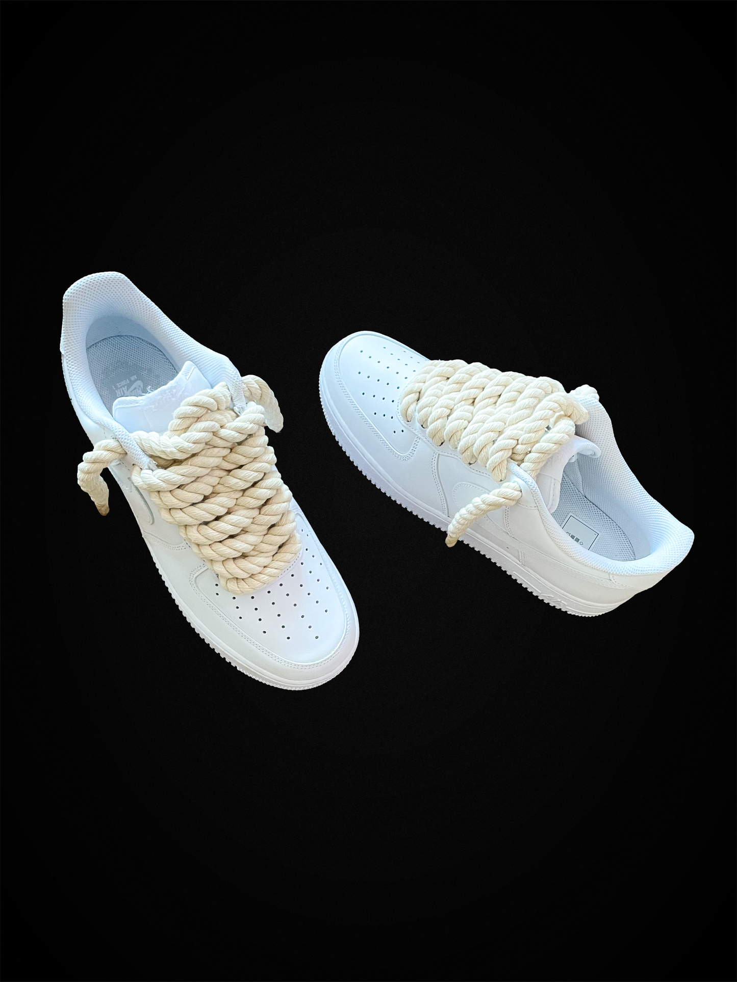 Rope Lace Air Force 1 Trainers - White/Beige