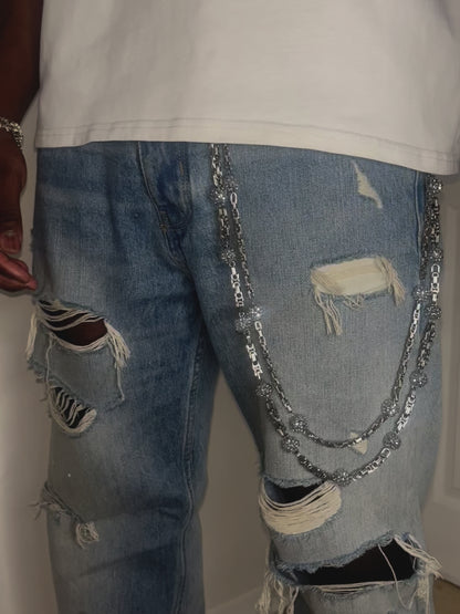 Crystal Balls Jeans Chains